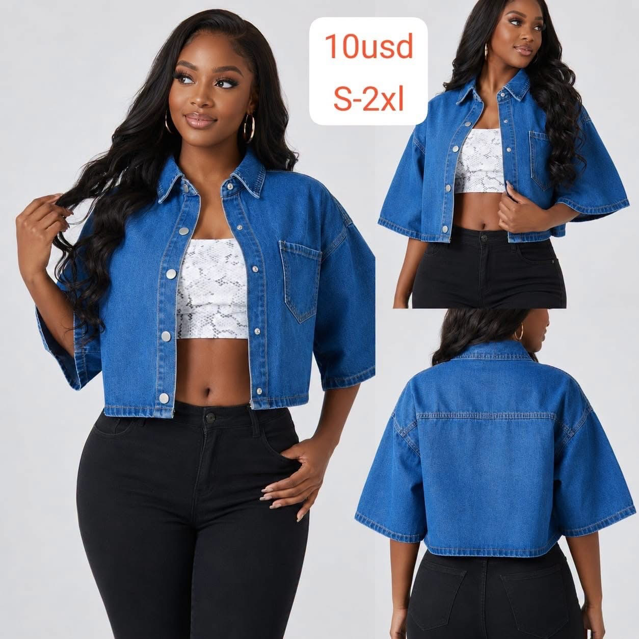 Denim crop jacket